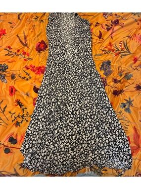 & Other Stories Black and White Wrap Dress